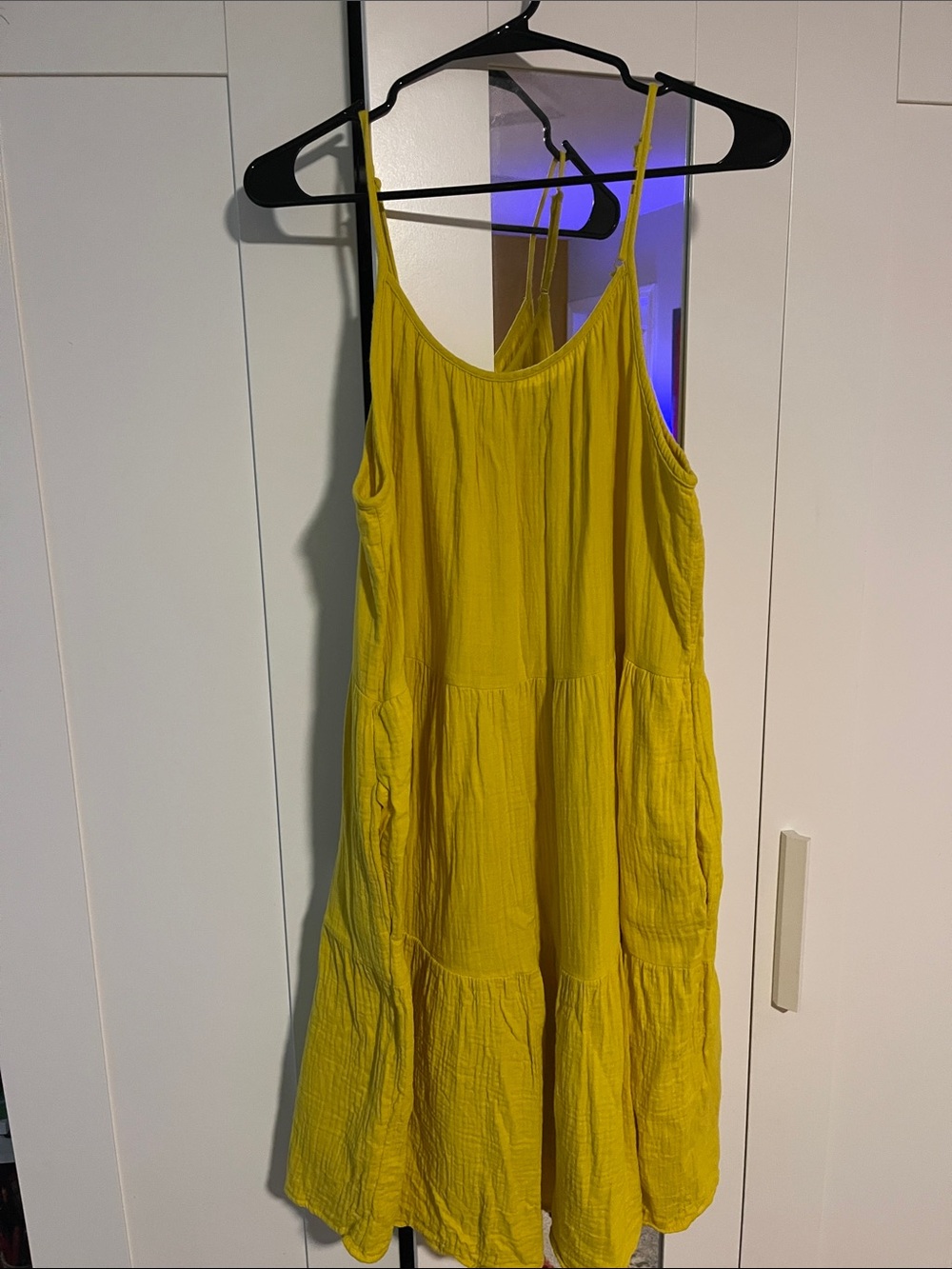 Universal Thread Bright Yellow Tiered Midi Dress